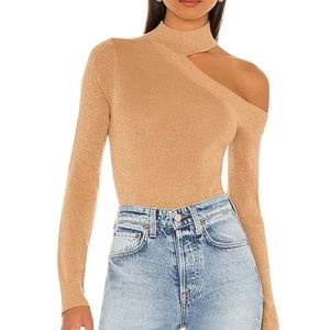 NWT Camila Coelho bexley sweater in camel shimmer size Small